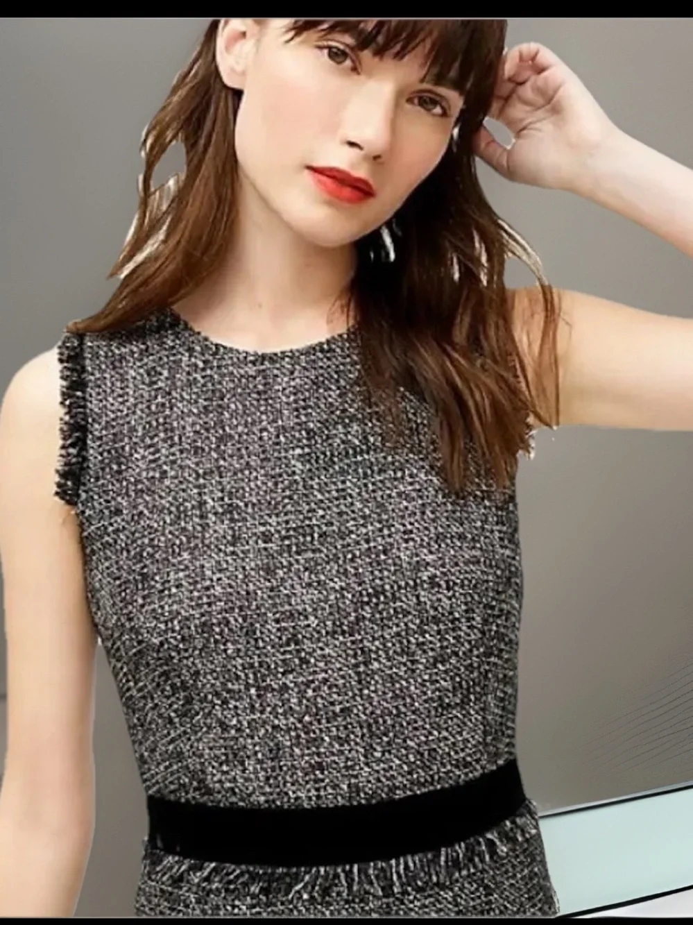 Elegant J.Crew Black & Gray Sheath Sparkling Constellation Tweed Dress dress NWT